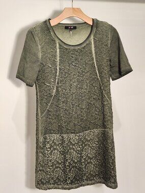 Crushed Velvet YEST Dress Olive Green Women's Size 6